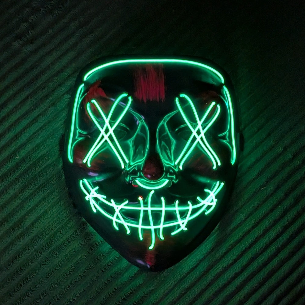 LED Light-Up Mask with Neon Green Design